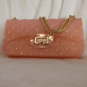 🔥🆕Vegan Blush Satchel with Gold Chain Straps